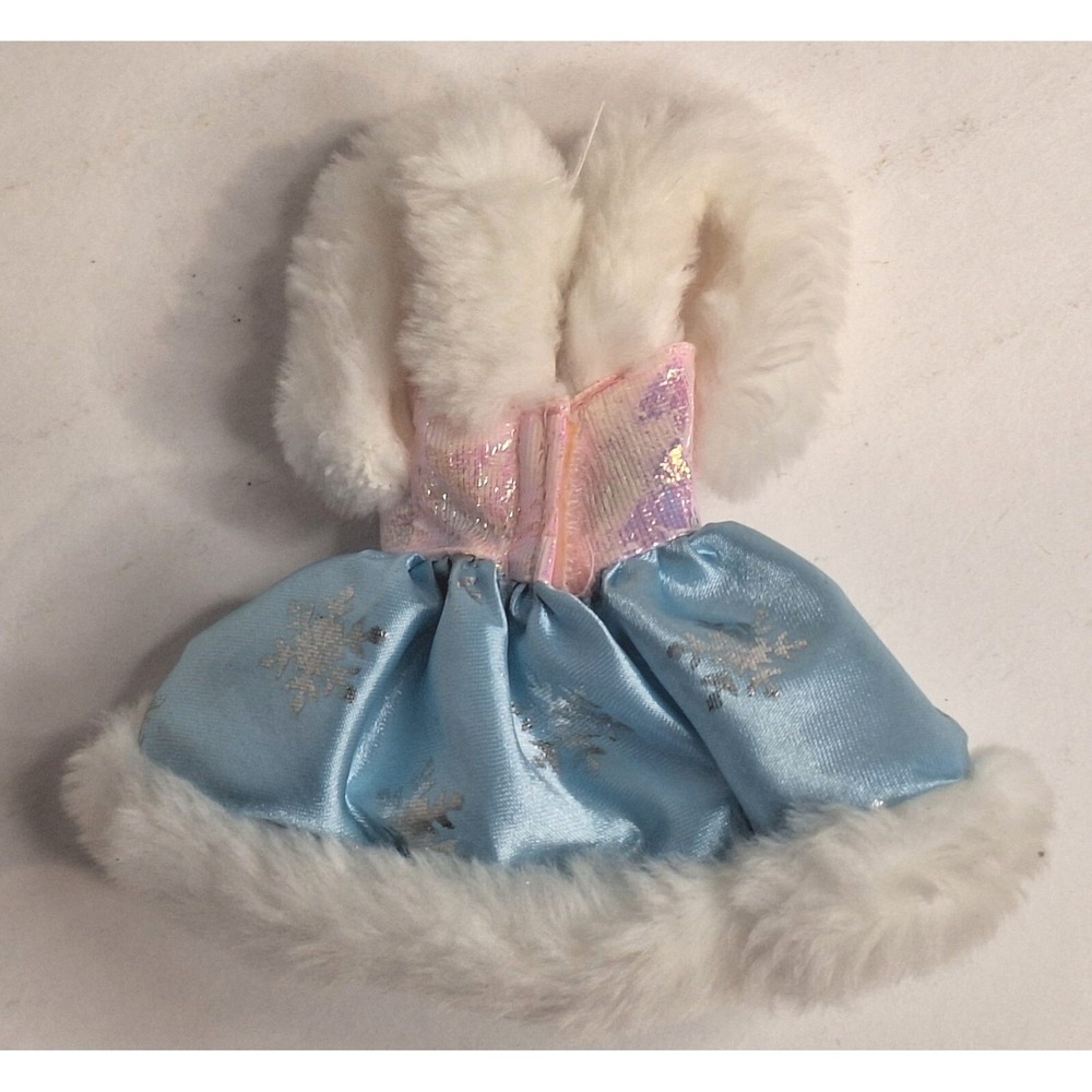 Blue Pink Snowflake Doll Dress White Faux Fur Trim Barbie 90s skate star - Picture 4 of 9